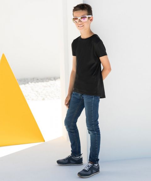 Kids longline T with dipped hem