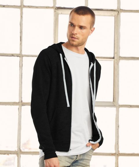 Unisex triblend full zip hoodie