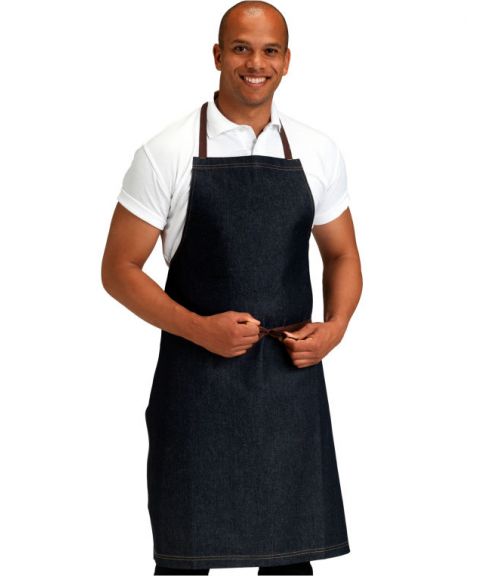 Denim Bib Apron with Contrast Stitching