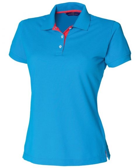 Women's contrast 65/35 piqué polo shirt