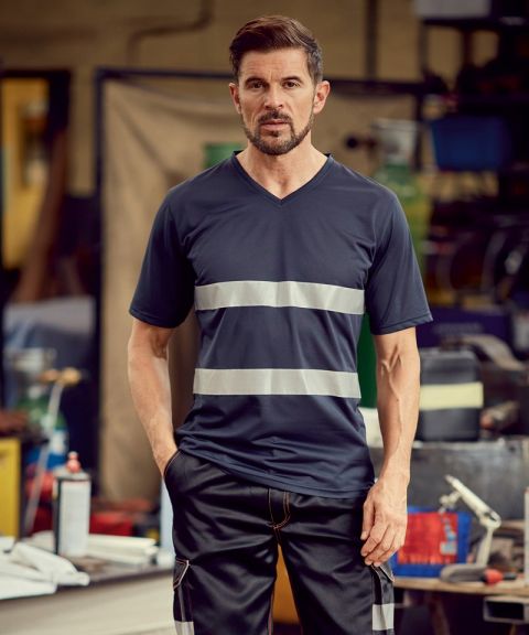 Hi-vis top cool super light v-neck t-shirt (HVJ910)